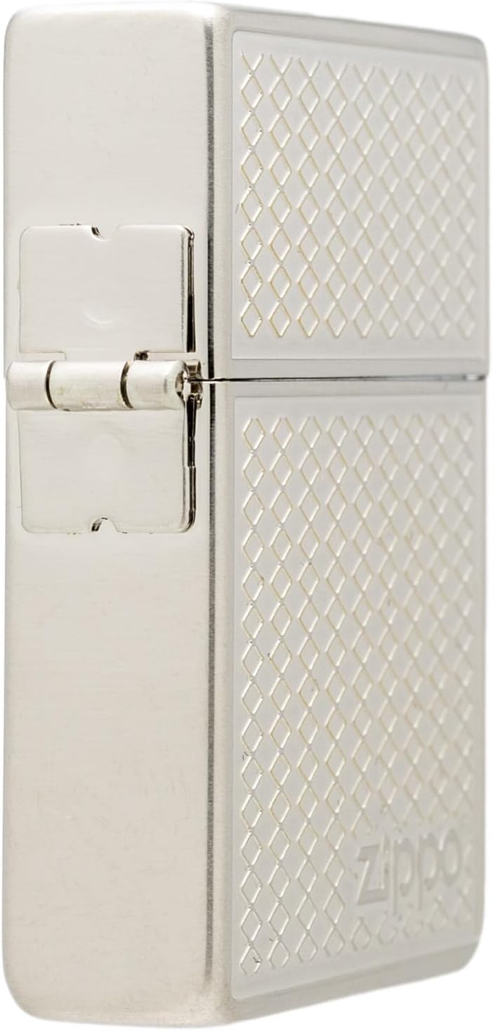 KAJIKAWA Zippo Zippo Lighter Windproof Brass Double-Sided Etched 1935 Replica Case Nickel Plated Satena Finish with Special Sticker 1935 Grill Mesh (B)
