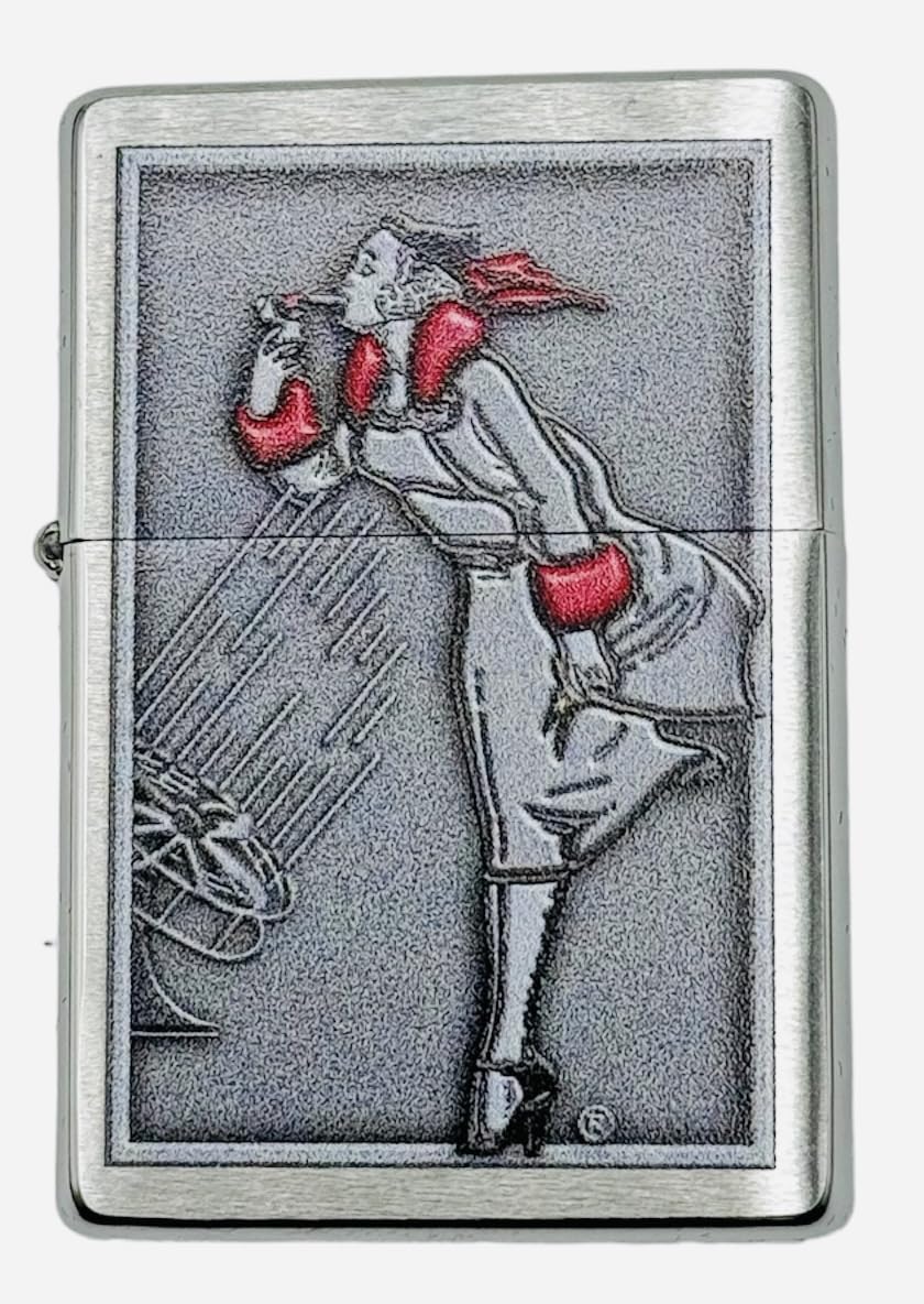 Custom Personalized Zippo Classic Windy Girl Windproof Oil Lighters - Engraving - Christmas, Halloween & Valentines Day Gift (High Polish Gold)