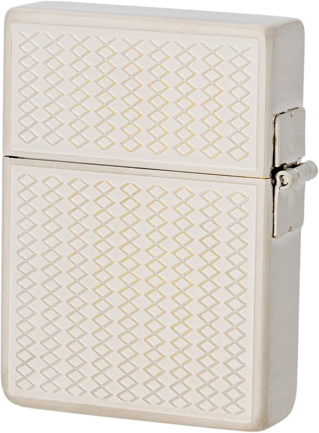 KAJIKAWA Zippo Zippo Lighter Windproof Brass Double-Sided Etched 1935 Replica Case Nickel Plated Satena Finish with Special Sticker 1935 Grill Mesh (B)