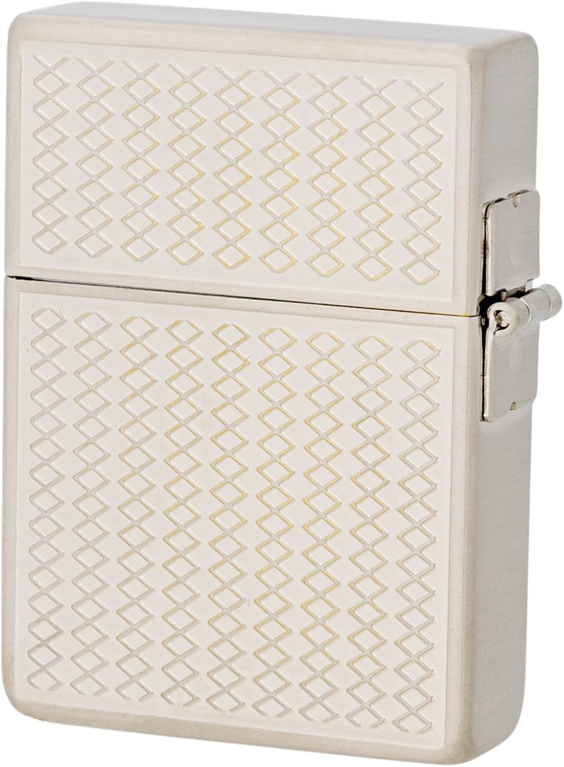 KAJIKAWA Zippo Zippo Lighter Windproof Brass Double-Sided Etched 1935 Replica Case Nickel Plated Satena Finish with Special Sticker 1935 Grill Mesh (B)