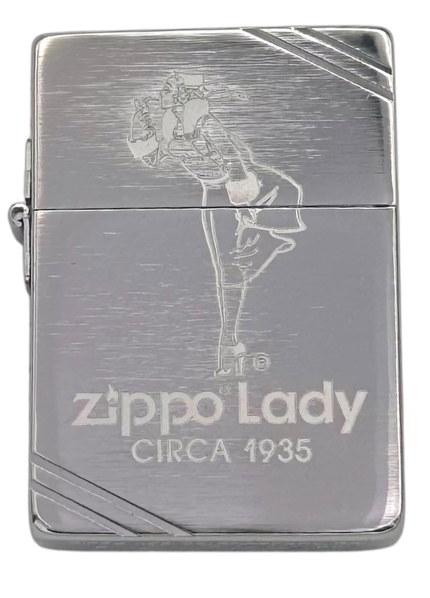Custom Personalized Zippo Classic Windy Girl Windproof Oil Lighters - Engraving - Christmas, Halloween & Valentines Day Gift (High Polish Gold)