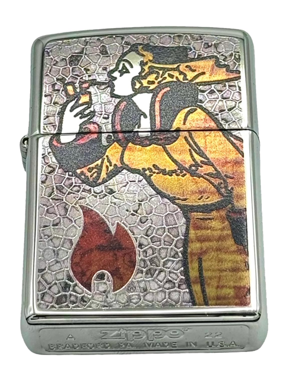 Custom Personalized Zippo Classic Windy Girl Windproof Oil Lighters - Engraving - Christmas, Halloween & Valentines Day Gift (High Polish Gold)